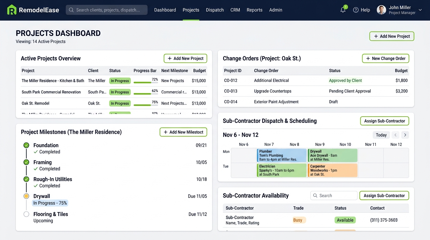 SeppFlow Contractor Project Dashboard