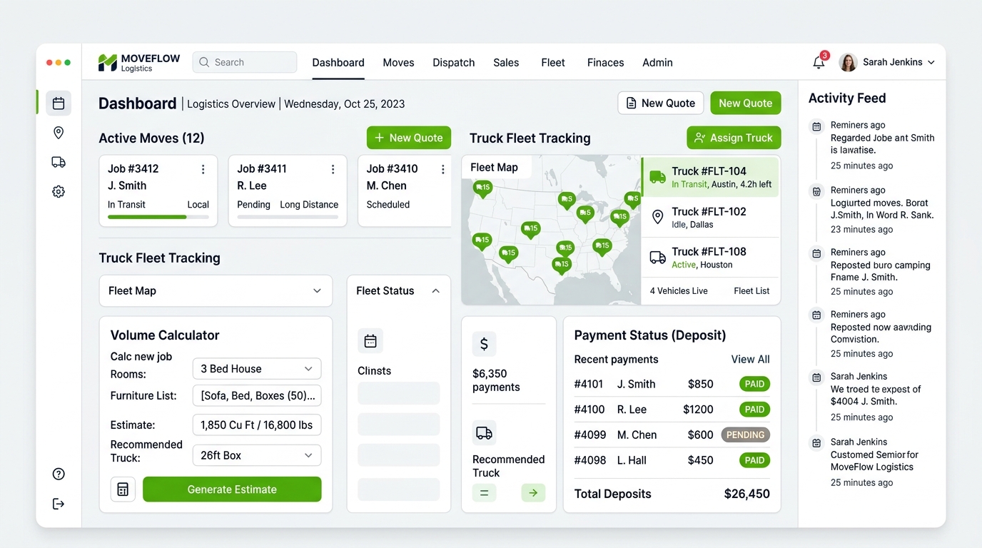 SeppFlow Moving & Logistics Dashboard